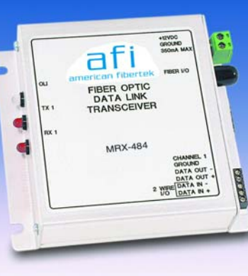 American Fibertek MX-484-ST RS422 Transceiver Hi Speed Data Module Transceiver Multi-mode 2 Fiber ST Connectors