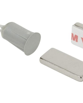 Nascom N1175UM123787G-ST Recessed 3/8″ Ultra Mini Press Fit Switch and H1/8″ x W3/8″ x L7/8″ Bar Magnet, Wire Leads, Gray
