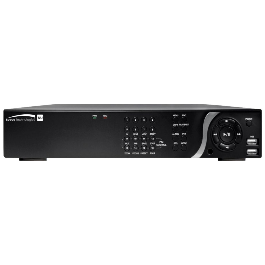 Speco N16NU12TB 16 Channel 4K Plug & Play Network Video Recorder with 16 Built-In PoE+ Ports, 12TB