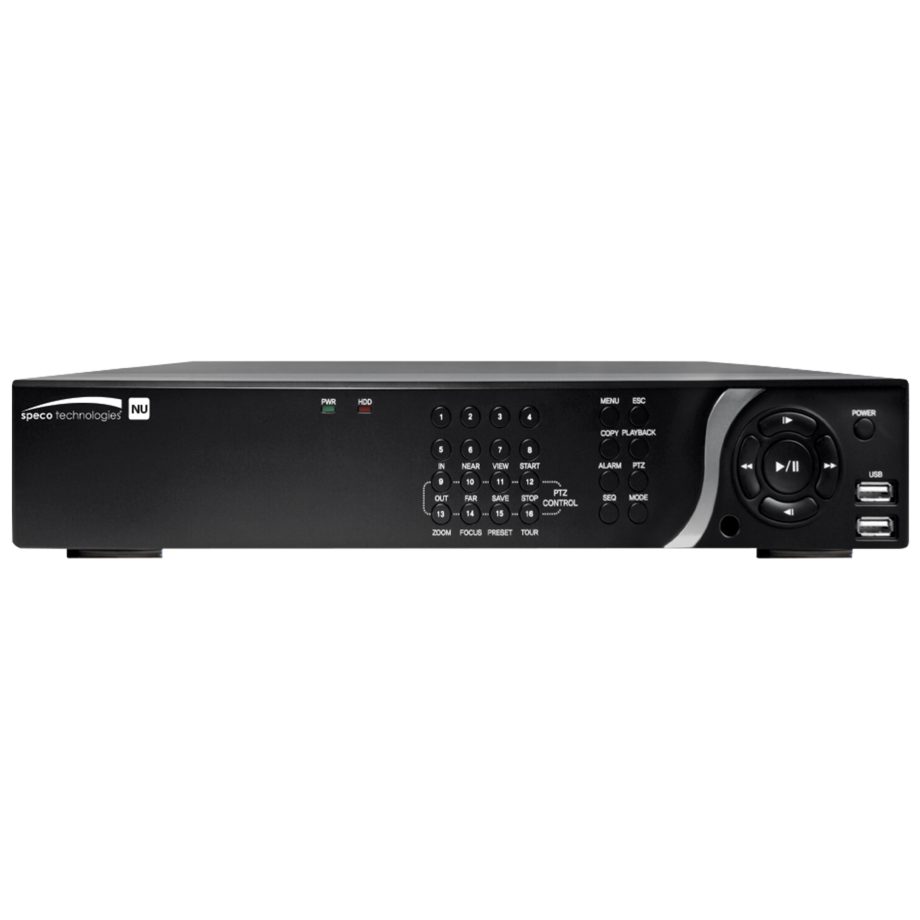 Speco N16NU16TB 16 Channel 4K Plug & Play Network Video Recorder with 16 Built-In PoE+ Ports, 16TB