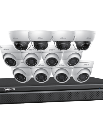 Dahua N5168D124 8×4 MP Eyeball and Four 4K Dome Network Cameras with One (1) 16 Channel 4K NVR, No HDD