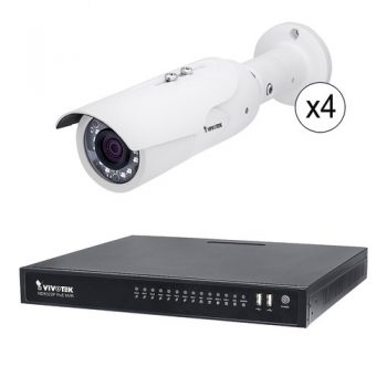 Vivotek ND8322P-2TB-4IB3AV 8 Channel 1080p NVR with 2TB HDD and 4 1080p Outdoor Network Bullet Cameras