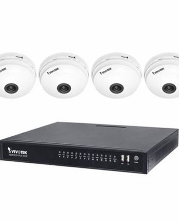 Vivotek ND8322P-4FE80 8 Channel NVR 64 Mbps Max, No HDD with 4 X 5 Megapixel Indoor Fisheye IP Security Cameras