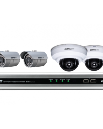 Ganz NR4HL-V-KIT1-ID Kits Include 4 Channel Embedded NVR with 1TB HDD, 2 Bullet Camera & 2 Dome Camera