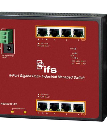 GE Security Interlogix NS3562-8P-2S Industrial 8-Port 10/100/1000T 802.3at PoE + 2-Port 100/1000X SFP Wall-mount Managed Switch