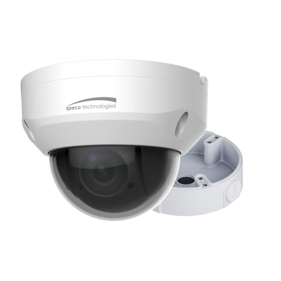 Speco O4P4X 4 Megapixel Network Indoor / Outdoor PTZ Camera with Junction Box, 4X lens, White Housing