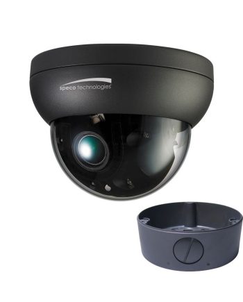 Speco O6FD4M 6 Megapixel Outdoor Network IR Dome Camera with Junction Box, 2.7-12mm Lens, Dark Gray