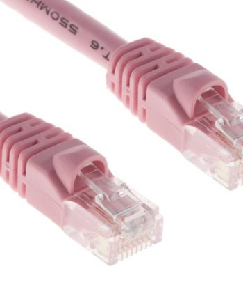 CablesAndKits PC6-PK-14 CAT6 Ethernet Patch Cables, Half-Moon, Booted, Pink, 14 Feet