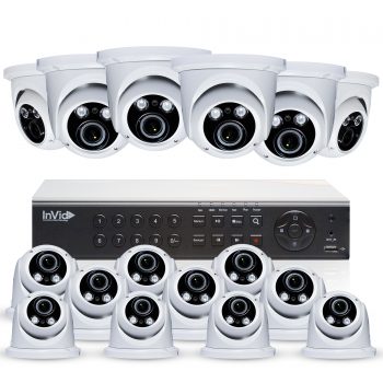 Cantek PR16D4TB All Purpose 16 Camera Outdoor HD TVI 1080p Dome Security Camera System with 2.8-12mm Varifocal lenses