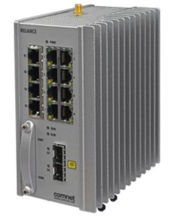 Comnet RLGE2FE16R/S/AC/28P/S22/CNA RLGE2FE16R with 2 x SFP, 8 x10/100TX PoE, 4 x RS-232, cellular4G LTE (NA Bands) modem, AC