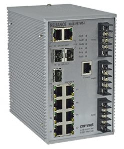 Comnet RLGE3FE7MS4 Hardened 3 Port 1000Mbps + 7 Port 100Mbps Managed Switch, Includes Power Supply, Substation Rated