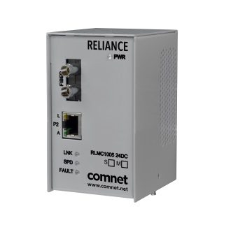 Comnet RLMC1003M2/24DC Substation-Rated 10/100 Mbps Ethernet, SC, Redundant 12 to 24 VDC inputs, Multimode