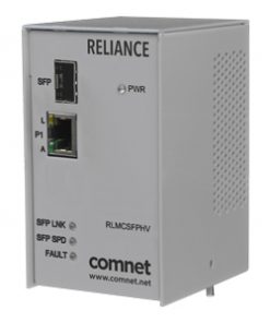 Comnet RLMCSFP/48DC/M12 Electrical Substation-Rated 10/100/1000 Mbps Media Converter, 12 -24VDC, M12 data & Power Connectors