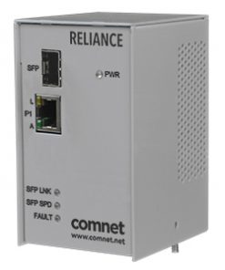 Comnet RLMCSFPPOEHO Electrical Substation-Rated 10/100/1000 Mbps Media Converter With Universal PoE
