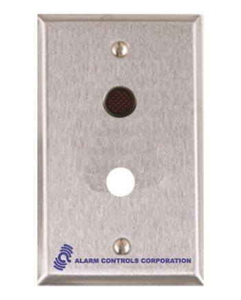 Alarm Controls RP-30L Single Gang Stainless Steel Wall Plate with 1/2″ Red LED and 1/2″ Hole