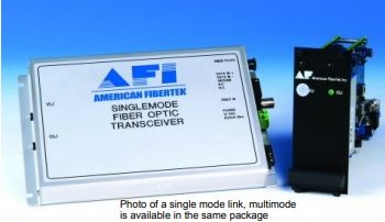 American Fibertek RR-1490E Single Fiber Rack Card Receiver with One Way Video and Contact Closure, Multi-Mode
