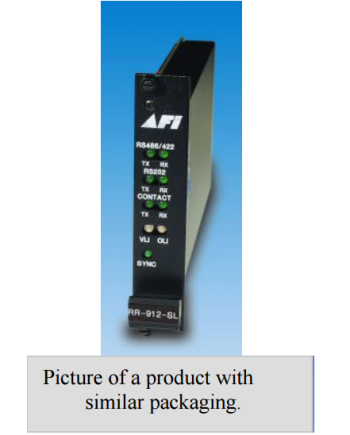 American Fibertek RR-91P58C-SL 10 Bit Video / MPD Data & Audio Rack Card Rx 1310 / 1550nm 21dB Singlemode 1 Fiber