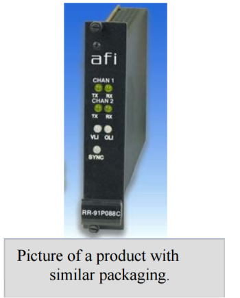 American Fibertek RR-91P89C-SL 10 Bit Video / Audio / Contact Closure Rack Card Rx 1310 / 1550nm 21dB Singlemode 1 Fiber