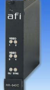 American Fibertek RR-940C-R3 Four Channel Digital Video 10 Bit RackCard Rx Single Fiber MM R3 Compatible