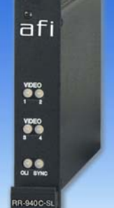American Fibertek RR-940C-SL-R3 Four Channel Digital Video 10 Bit RackCard Rx Single Fiber SM R3 Compatible