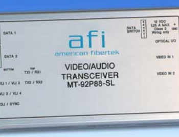 American Fibertek RR-94P8 Four 10 Bit Video and One Digital Two Way Audio Rack Card Rx 12dB MM 1 Fiber
