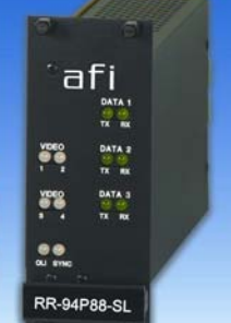 American Fibertek RR-94P88-SL Four 10 Bit Video and Two Digital Two Way Audio System 21dB Singlemode 1 Fiber