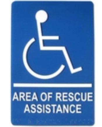 Alpha RSN7080 Area of Rescue Wall Sign, Blue