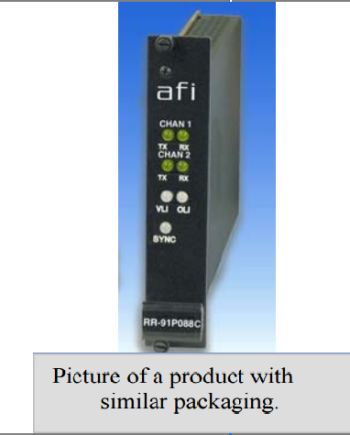 American Fibertek RT-91P89C 10 Bit Video / Audio / Contact System 1310 / 1550nm 12dB 4Km Multi-Mode 1 Fiber