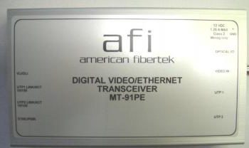 American Fibertek RT-91P8E-SL 1 Fiber Video/Ethernet/2 x Audio Rack Card, Singlemode