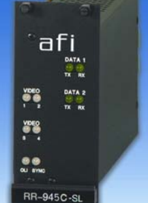 American Fibertek RT-94P59-SL Four 10 Bit Video & MPD Data/Contact Rack Card Tx 1310/1550nm 21dB SM 1 Fiber