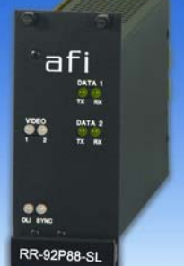 American Fibertek RT-94P8-SL Four 10 Bit Video and One Digital Two Way Audio Rack Card Tx 21dB SM 1 Fiber