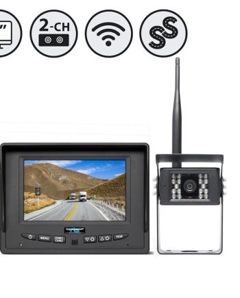 RVS Systems RVS-255W-A-02 2 Wireless Backup Cameras, 5″ Wireless Display, Adhesive Mount