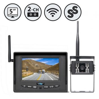 RVS Systems RVS-255W-SC-01 Wireless Backup Camera, 5″ Wireless Display, Suction Cup Mount