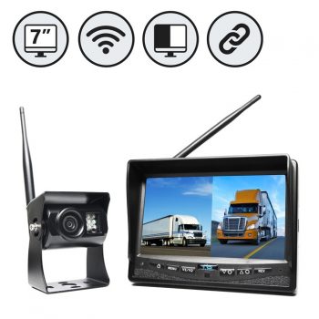 RVS Systems RVS-2CAM-SC-08 540 TVL Wireless Backup Camera, 7″ CW Monitor, Suction Cup Mount