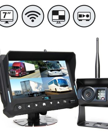 RVS Systems RVS-4CAM-A-10 7″ Quad View Monitor with DVR, 3 x Wireless Backup Cameras and Right Side Camera