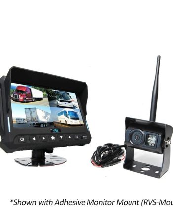 RVS Systems RVS-4CAM-A-21 7″ 540 TVL Quad View Monitor with DVR, 2 x Wireless Backup and Right Side Camera