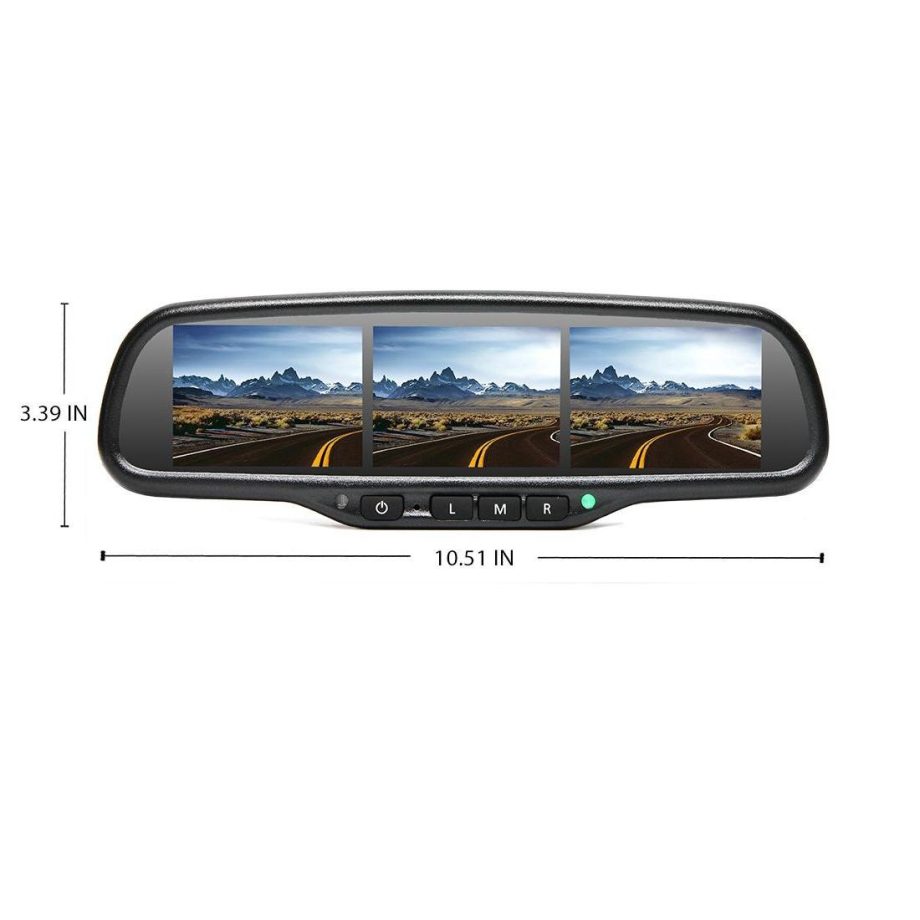 RVS Systems RVS-718-3SC G-Series Rear View Replacement Mirror Monitor with Three 3.5 inch Displays