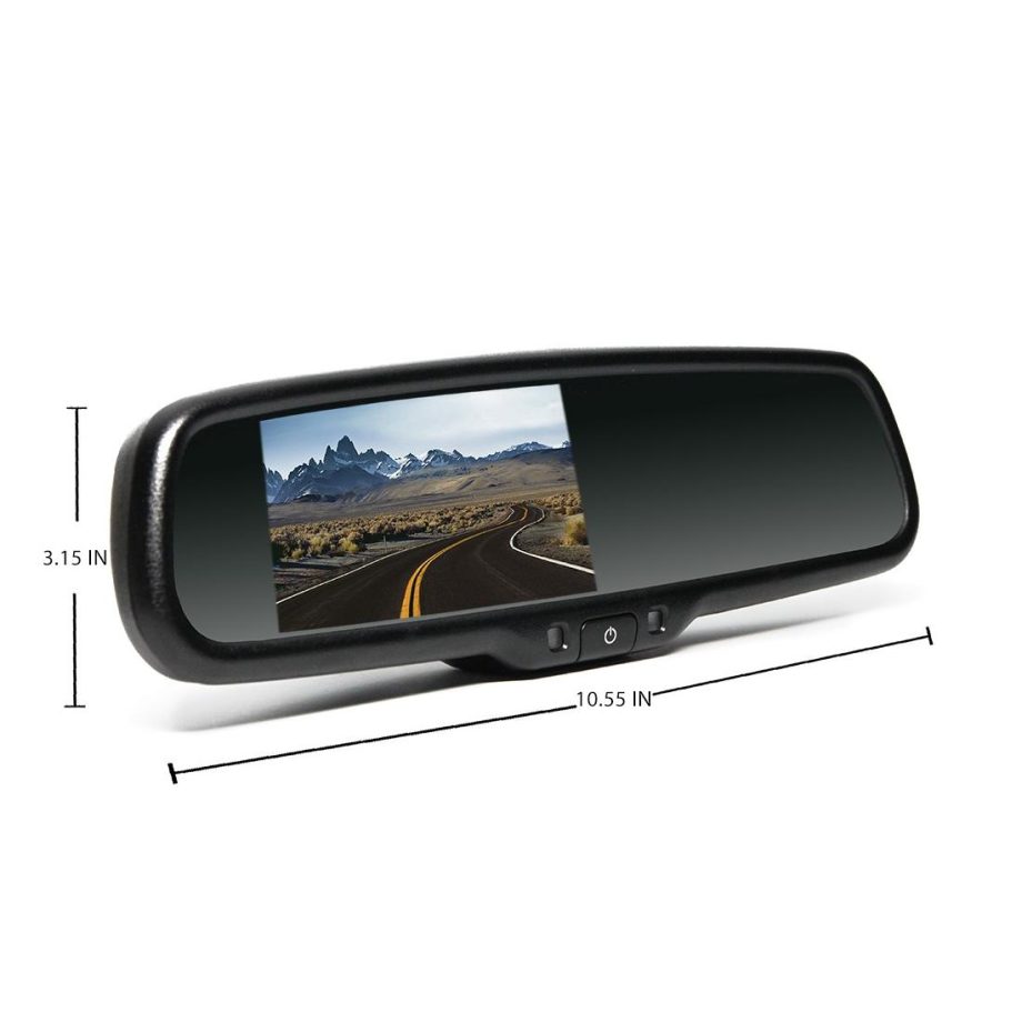 RVS Systems RVS-718-DCT G-Series 4.3 inch Rear View Replacement Mirror Monitor Backup Camera System with Auto-Dimming, Compass & Temperature