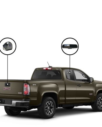 RVS Systems RVS-718514-03 480 TVL Tailgate Camera, (GMC Canyon) Mirror Monitor with Compass and Temperature, 33ft Cable