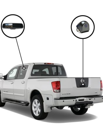 RVS Systems RVS-718521-03 480 TVL Nissan Titan Mirror Monitor with Compass and Temperature, Tailgate Camera, 33ft Cable