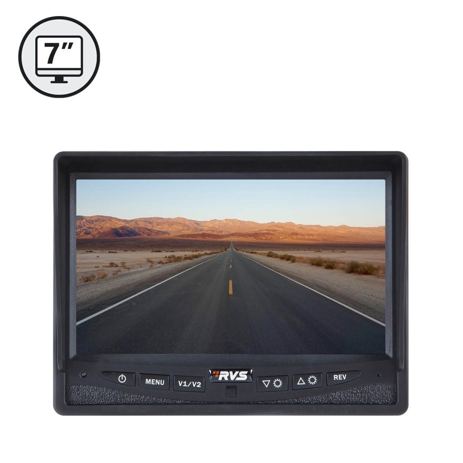 RVS Systems RVS-Display-02 Counter Display with Camera System, 130° Backup Camera with 18 Infra-Red Illuminators, 7″ LED Digital Color Rear View Monitor, 16′ Camera Extension Cable