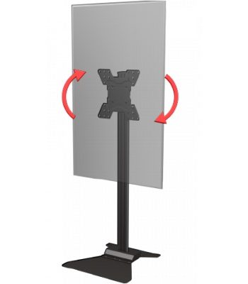 Crimson S55VLP Floor Stand with VESA 400 Adapter and Post-Installation Landscape to Portrait Rotation, Black