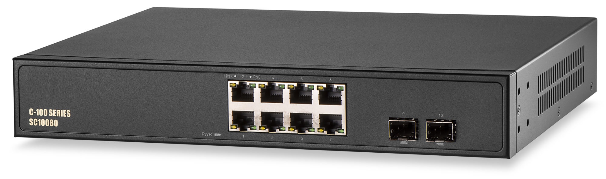 Plug and Play PoE/PoE 8 Port Gigabit Switch 125W 2 Gigabit Ethernet Uplink Port Switch for CCTV 