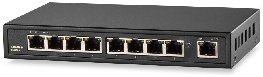 West Penn SC10090 8 Port Fast Ethernet PoE+ Unmanaged Switch