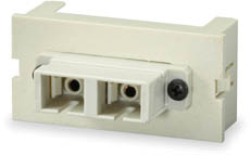 West Penn SCM-2SC 2 Fiber (1-Duplex) SC MM Connector Module, 180º Exit, Light Ivory