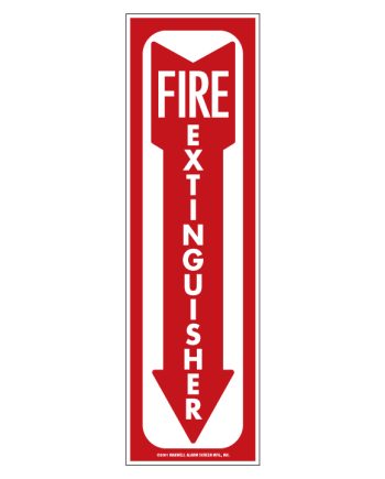 Maxwell SN-133 Fire Extinguisher Sign – 4 x 13.5 – Red & White