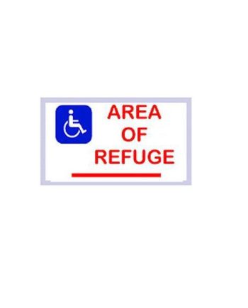 Alpha SN-LM42DR Refuge Assistance Sign, Photoluminescent Double Sided