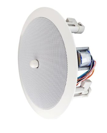 Speco SPG66TC 6″ 70/25V Modern Grille In-Ceiling Speaker with Volume Control Knob