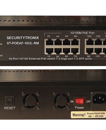 SecurityTronix ST-POEAF-16UL-RM 16 Port 10/100 Ethernet PoE Switch