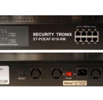 SecurityTronix ST-POEAF-8/16-RM 16 Port 10/100 Ethernet PoE Switch, 8 PoE Ports, 8 Passive Ports